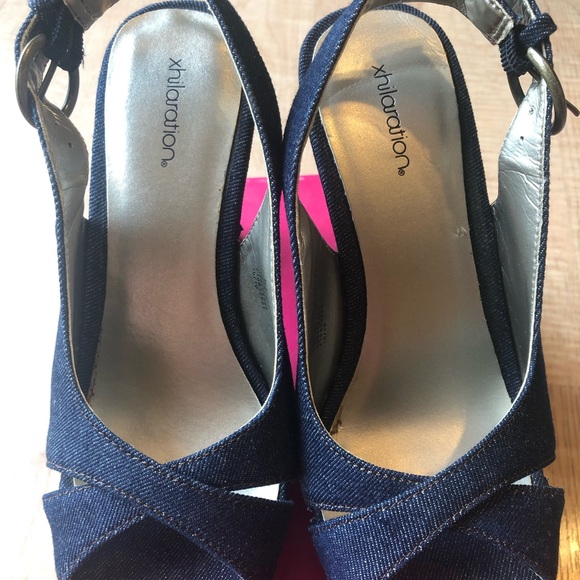 Xhilaration Shoes Xhilaration Denim High Heel Sandals Size 55 Poshmark